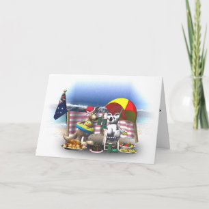 Cartão De Festividades Um Natal de praia australiano