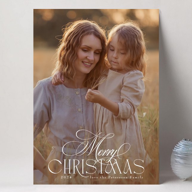 Cartão De Festividades Um Natal Elegante Clássico | Foto (Criador carregado)