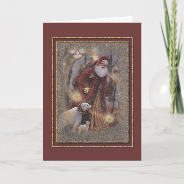 Cartão De Festividades Um Natal enchido com a mágica (Frente)