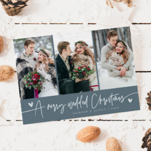 Cartão De Festividades Um Natal Muito Casado - Nova Foto Azul
