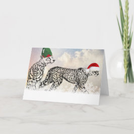 Cartão De Festividades Um Natal Muito Cheetah