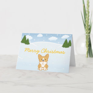 Cartão De Festividades Um Natal Muito Corgi - Personalizável