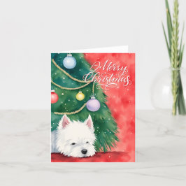 Cartão De Festividades Um Natal muito feliz para o cão Ocidental