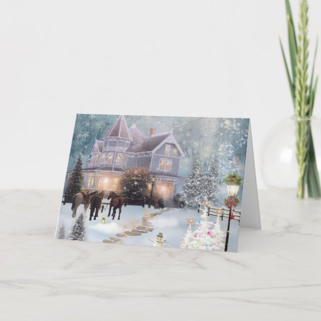 Cartão De Festividades Um Natal Ocidental (Frente)