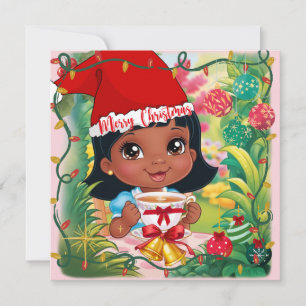 Cartão De Festividades Um Natal Para Meninas