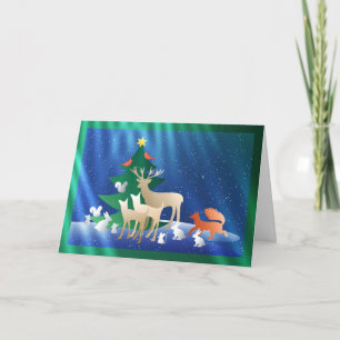 Cartão De Festividades Um Natal Para Os Animais Da Floresta