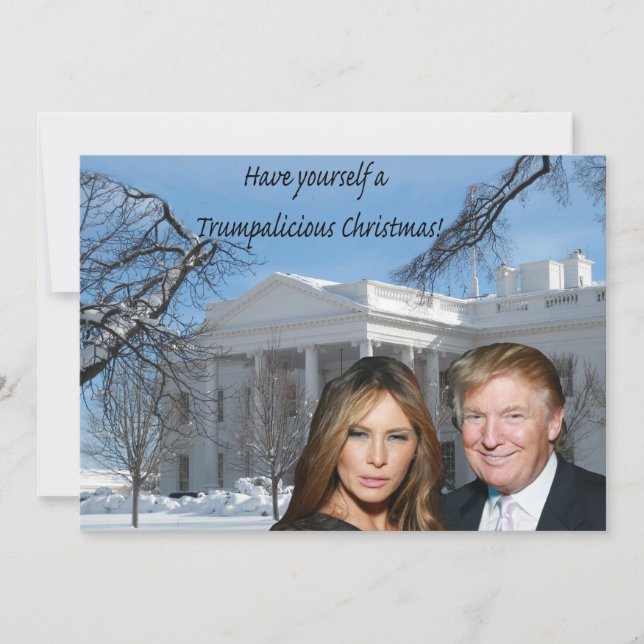 Cartão De Festividades Um natal trumpalicioso de Donald e Melania (Frente)