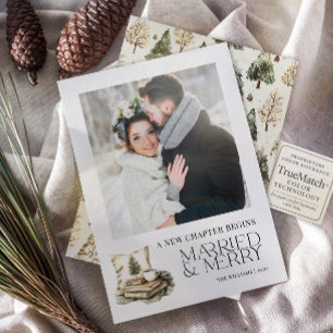 Cartão De Festividades Um Novo Capítulo Casado E Feliz Foto Neutra Cozy