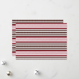 Cartão De Festividades um padrão listrado vermelho e branco