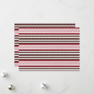 Cartão De Festividades um padrão listrado vermelho e branco