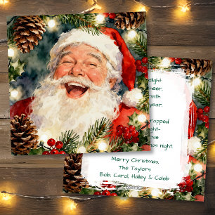 Cartão De Festividades Um Papai Noel Antigo e Doce Natal Vintage