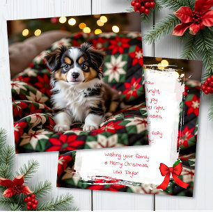 Cartão De Festividades Um Papillon Festivo Fofo de Natal Personalizado