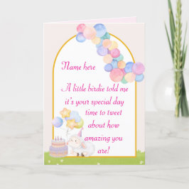 Cartão De Festividades Um passarinho me disse que é seu aniversário