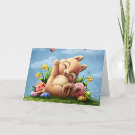 Cartão De Festividades Um Pequeno Coelhinho De Páscoa
