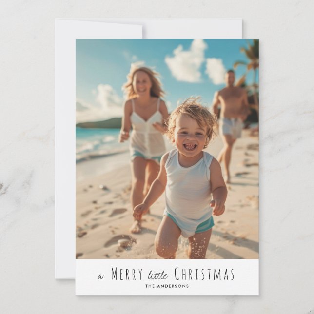 Cartão De Festividades um pequeno Natal Feliz (Frente)