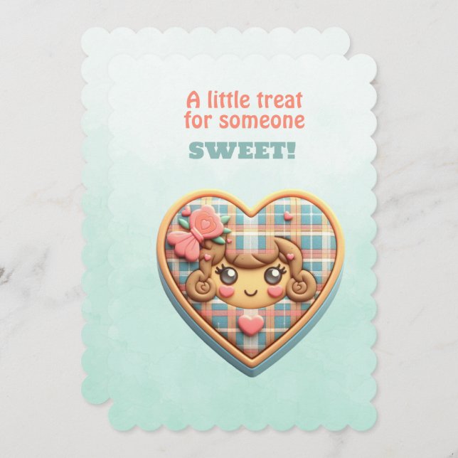 Cartão De Festividades Um pequeno presente para alguém doce (Frente/Verso)