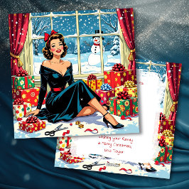 Cartão De Festividades Um Poema Nostálgico de Natal Antigo Personalizado