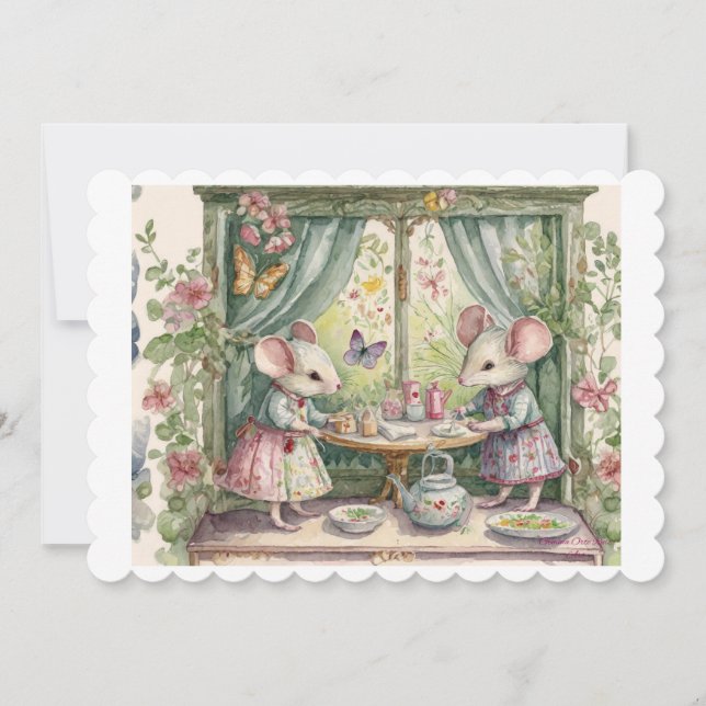 Cartão De Festividades Um ratinho. (Frente)