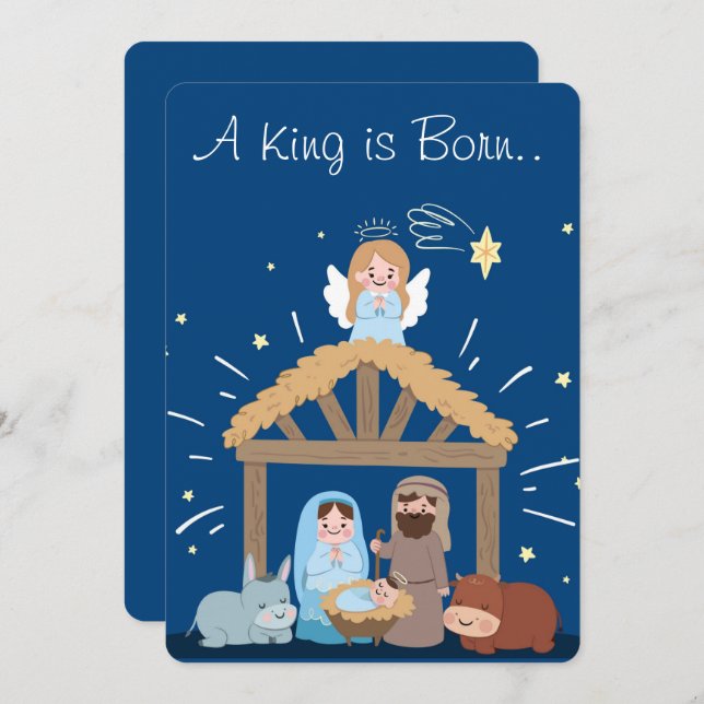 Cartão De Festividades Um Rei Nasce (Frente/Verso)