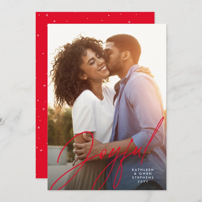 Cartão De Festividades Um roteiro alegre e moderno, um Natal vermelho (Frente/Verso)