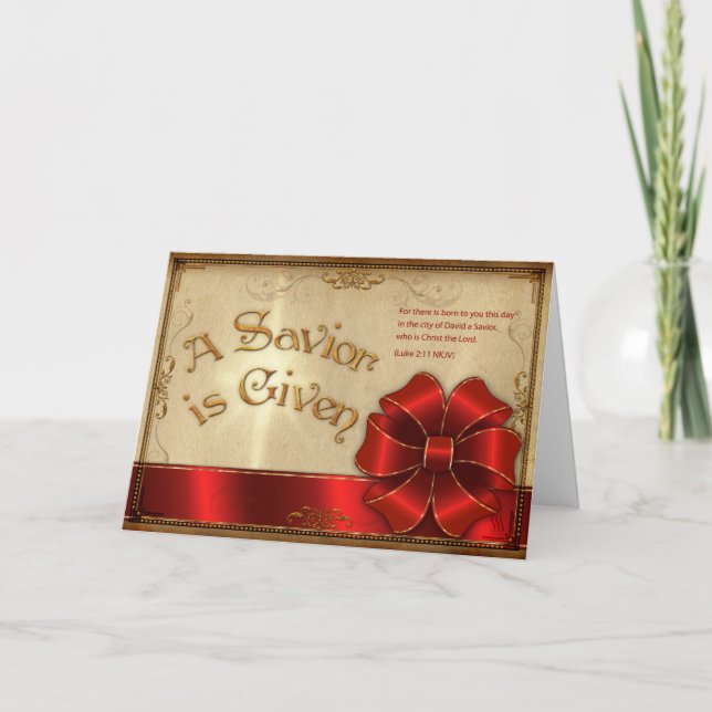 Cartão De Festividades Um salvador é dado (Frente)