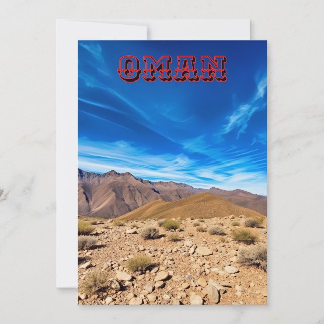Cartão De Festividades Um terreno montanhoso de Omani (Frente)