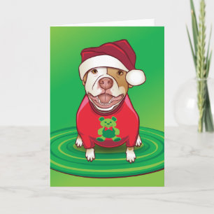 Cartão De Festividades Um Touro de Pit em um Urso