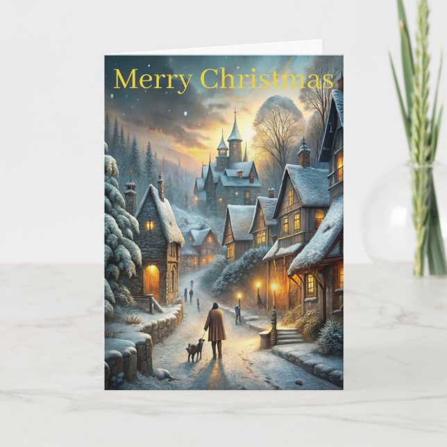 Cartão De Festividades Uma Cena De Inverno Adorável (Frente)