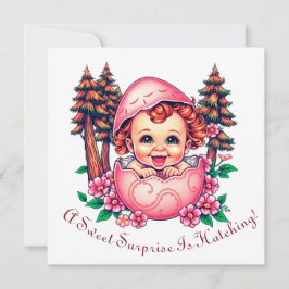 Cartão De Festividades Uma Doce Surpresa Está Pondo