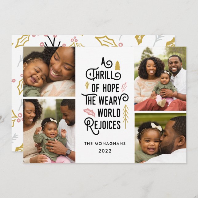 Cartão De Festividades Uma emoção da esperança | Foto de Colagem (Frente/Verso)