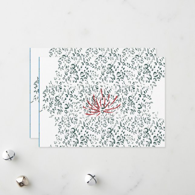 Cartão De Festividades uma flor vermelha em um fundo preto (Frente/Verso In Situ)