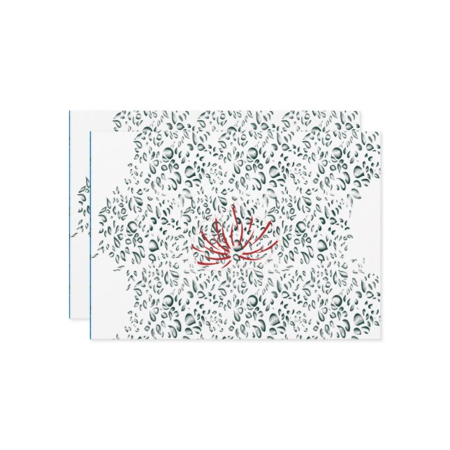 Cartão De Festividades uma flor vermelha sobre fundo preto (Frente/Verso In Situ)