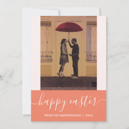 Cartão De Festividades Uma foto da família de Felzs pascoa Elegant Script
