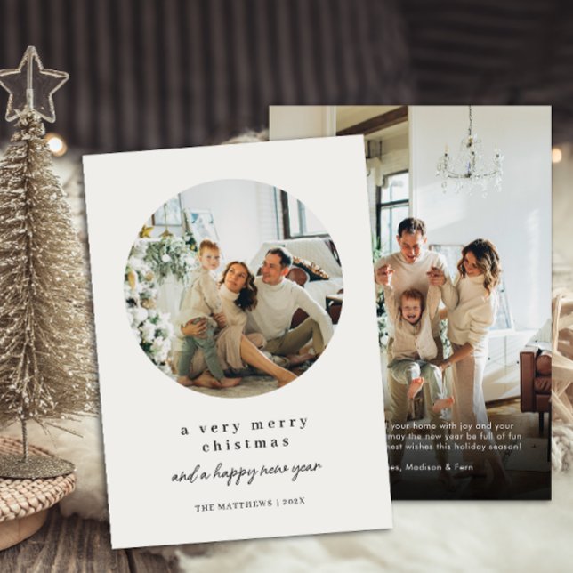 Cartão De Festividades Uma Foto Moderna de Natal Muito Feliz (Criador carregado)