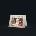 Cartão De Festividades Uma lista para Papais noeis<br><div class="desc">Uma lista para o Cartão de Natal de Papais noeis - uma linda imagem aquática de Papais noeis lendo uma lista de "gostariam" de uma criança para o Natal. Há uma árvore de Natal no fundo. Na frente do cartão, há a mensagem Feliz Natal (nome), que é totalmente personalizável e...</div>