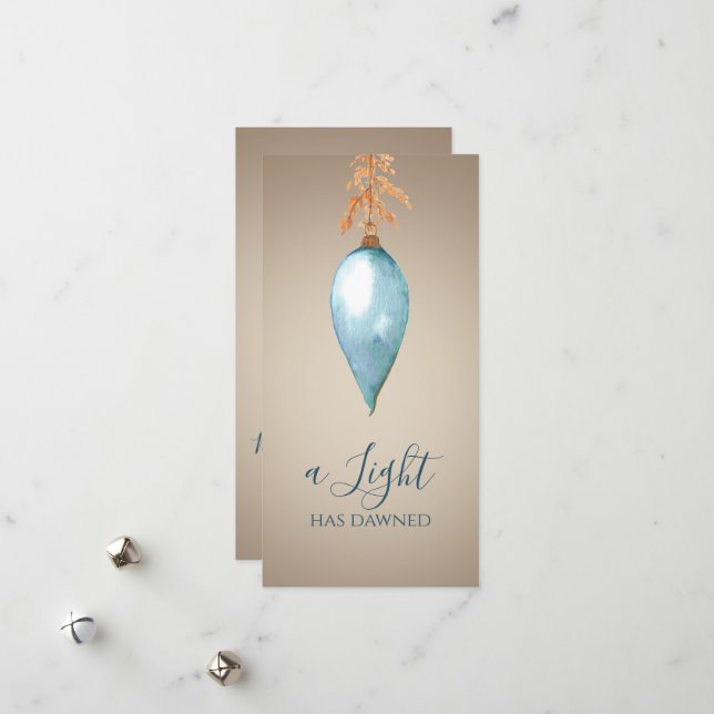 Cartão De Festividades Uma Luz Acendeu | Natal Personalizado para Aquarel (Frente/Verso In Situ)