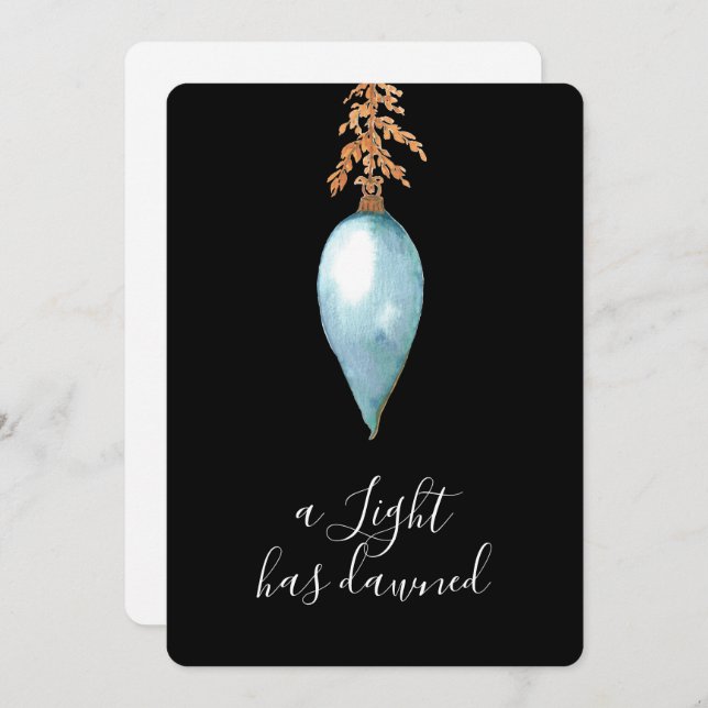 Cartão De Festividades Uma Luz Desertou O Natal Moderno Da Aquarela (Frente/Verso)