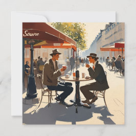 Cartão De Festividades Uma mesa parisiense no sol