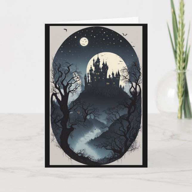 Cartão De Festividades Uma Noite de Medos e Delícias de Halloween (Frente)