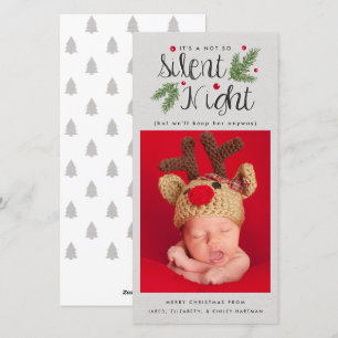 Cartão De Festividades Uma Noite Não Tão Silenciosa Com Design de Fundo
