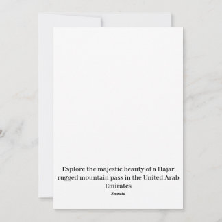 Cartão De Festividades Uma robusta passagem de montanha nos EAU.