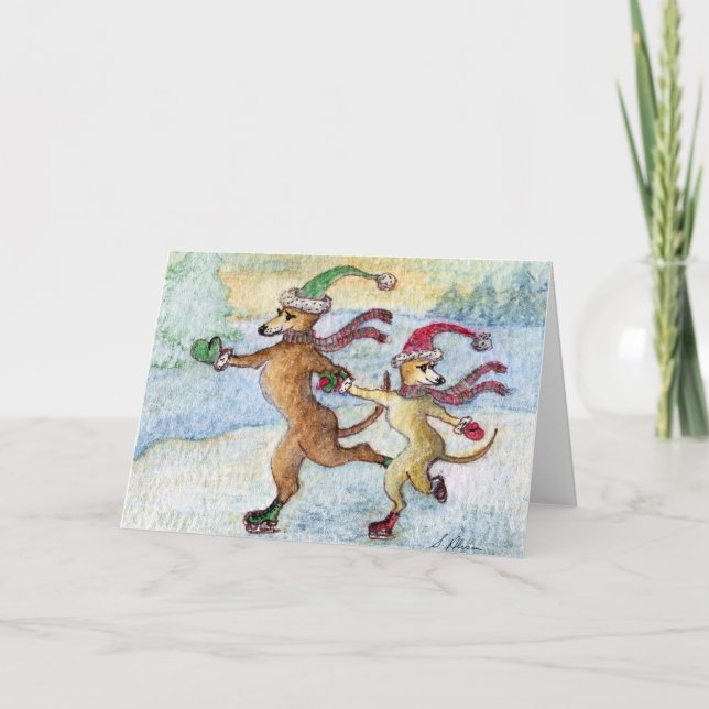 Cartão De Festividades Uma tradição de férias - patinar (Frente)