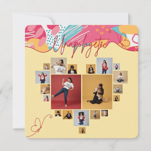 Cartão De Festividades Unapologetic Personalized Feminine Photo Collage (Frente)