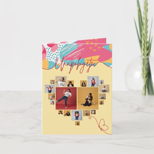 Cartão De Festividades Unapologetic Personalized Feminine Photo Collage (Frente)