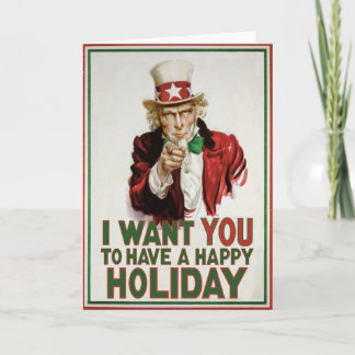 Cartão De Festividades Uncle Sam wants YOU to have a Happy Holiday