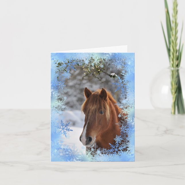 Cartão De Festividades Under the mistletoe, horse card (Frente)