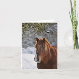 Cartão De Festividades Under the mistletoe, horse Christmas