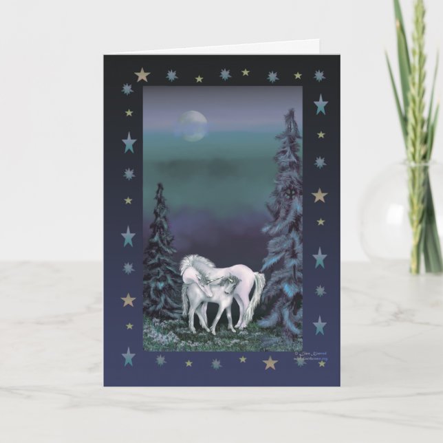 Cartão De Festividades Unicorn Family Christmas Card (Frente)