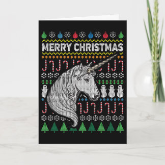 Cartão De Festividades Unicorn Ugly Christmas Sweater Wildlife Series