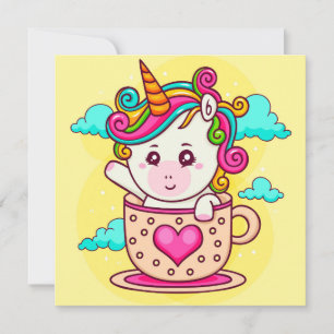 Cartão De Festividades Unicórnio